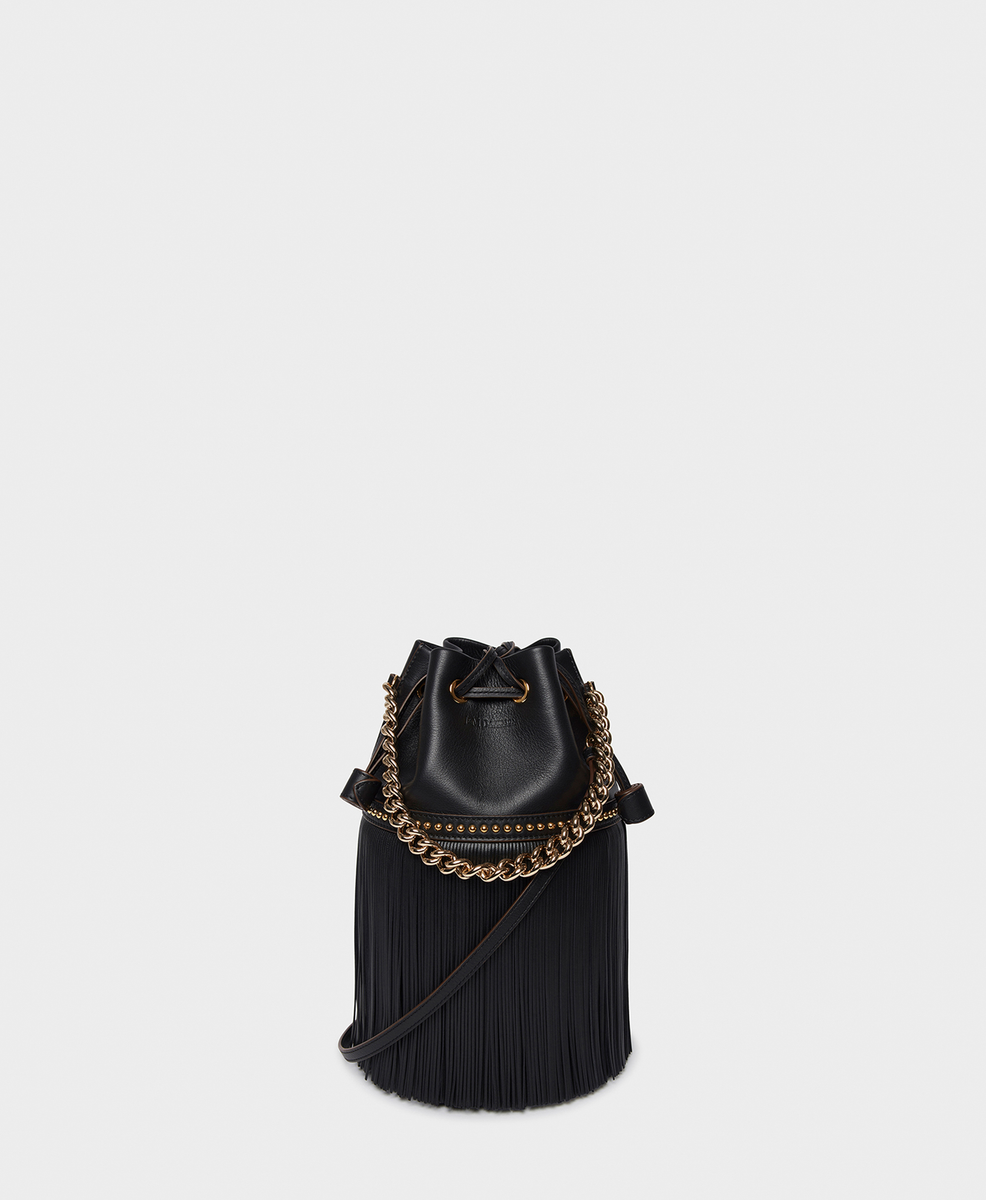 Designer Black Medium Fringe Carnival Bag | J&M Davidson