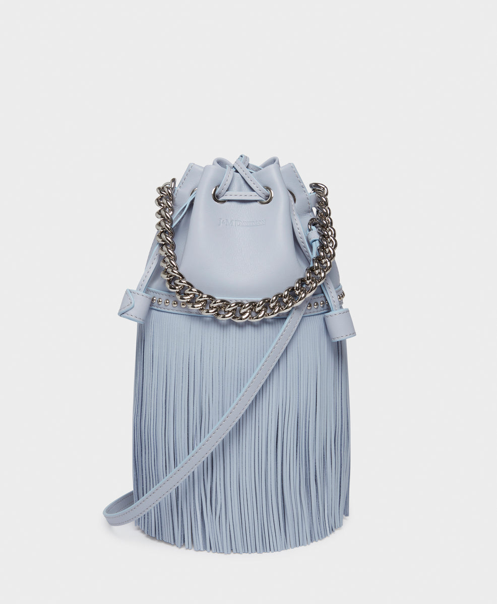 Designer Ice Blue Mini Fringe Carnival With Studs Bag | J&M Davidson