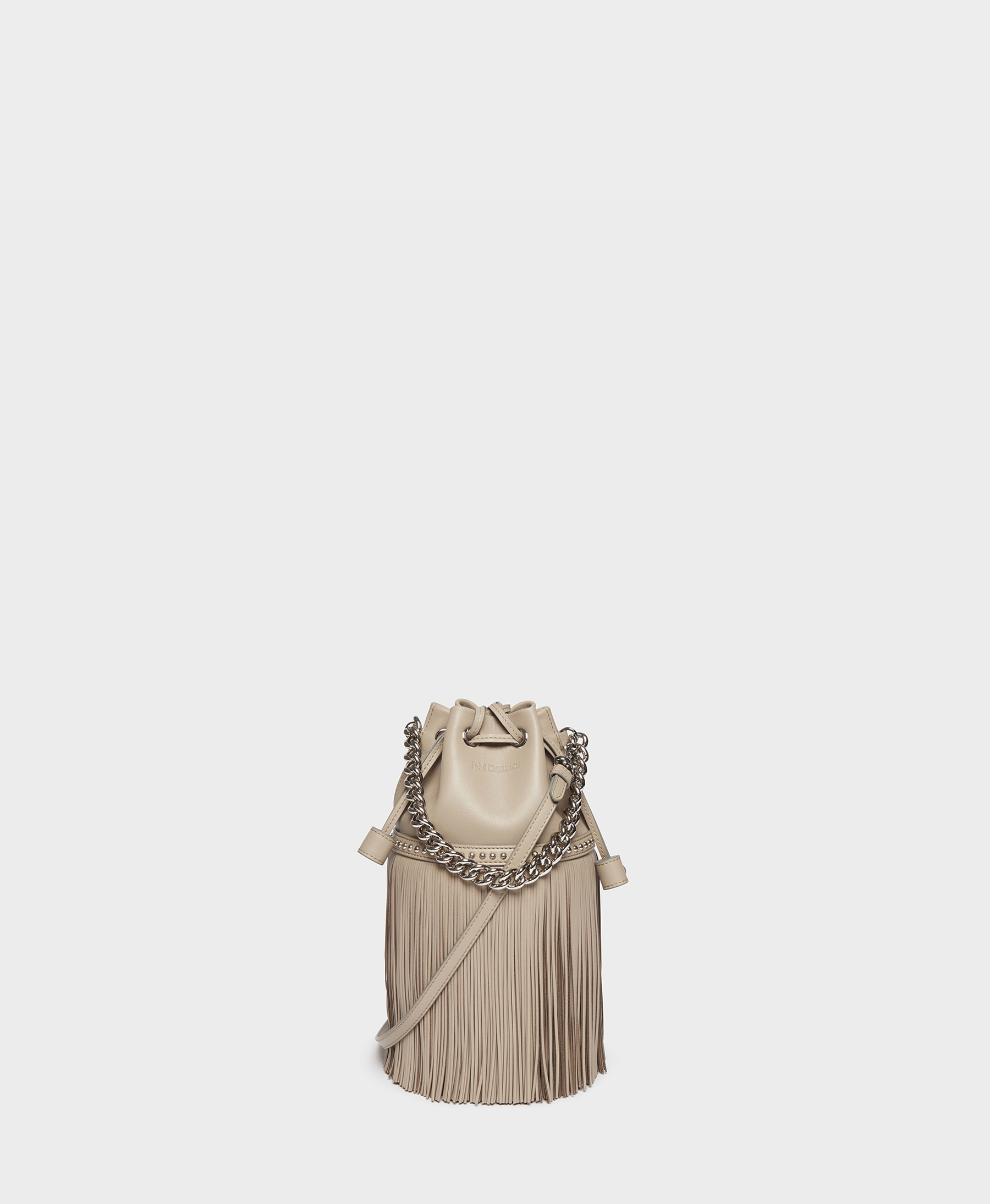 Designer Warm Taupe Mini Fringe Carnival Bag | J&M Davidson