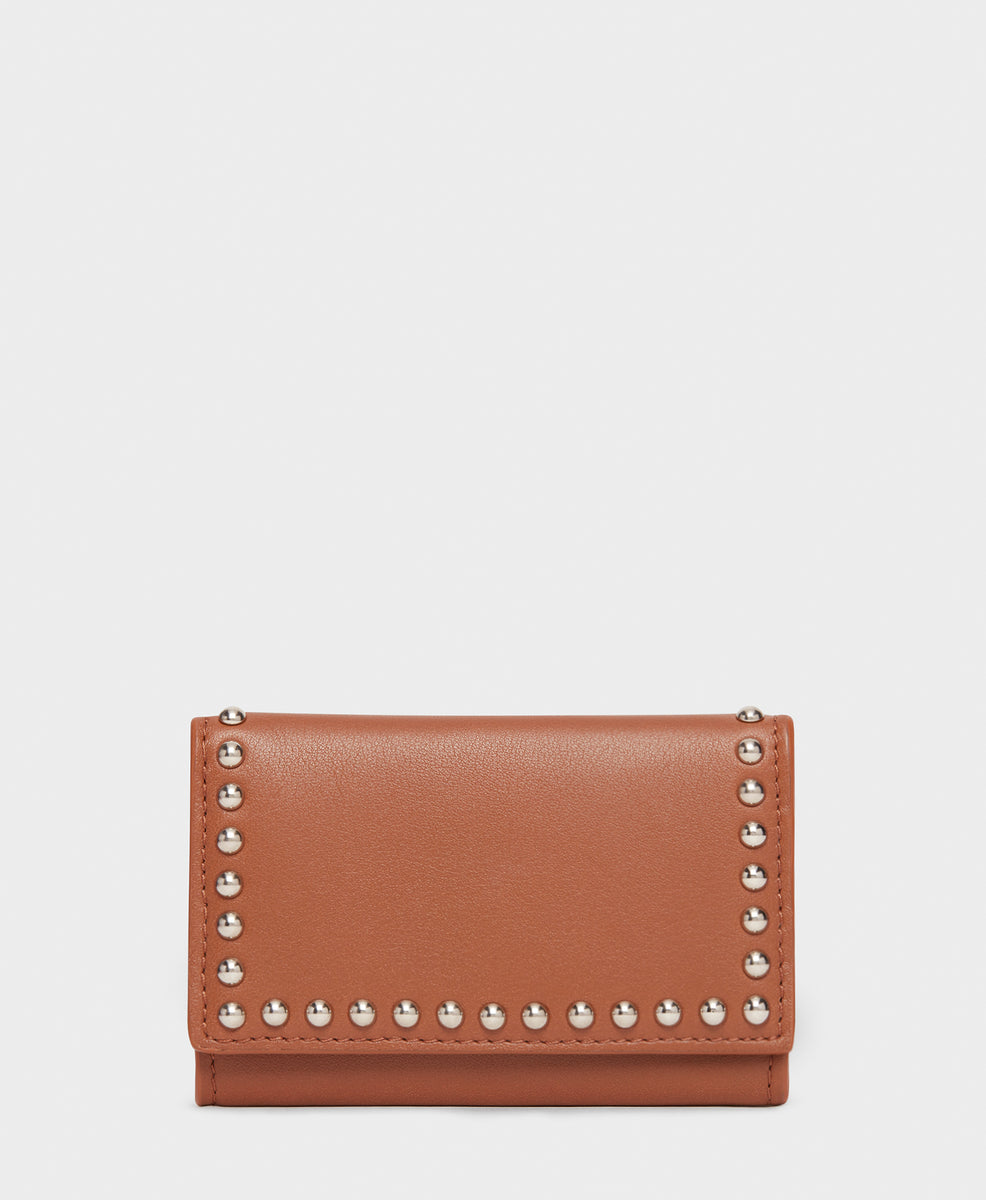 Designer Toffee Fold Wallet with Studs | J&M Davidson