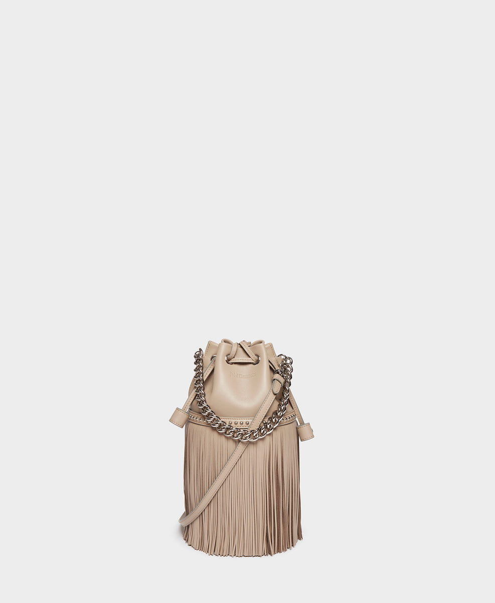 Designer Warm Taupe Mini Fringe Carnival Bag | J&M Davidson