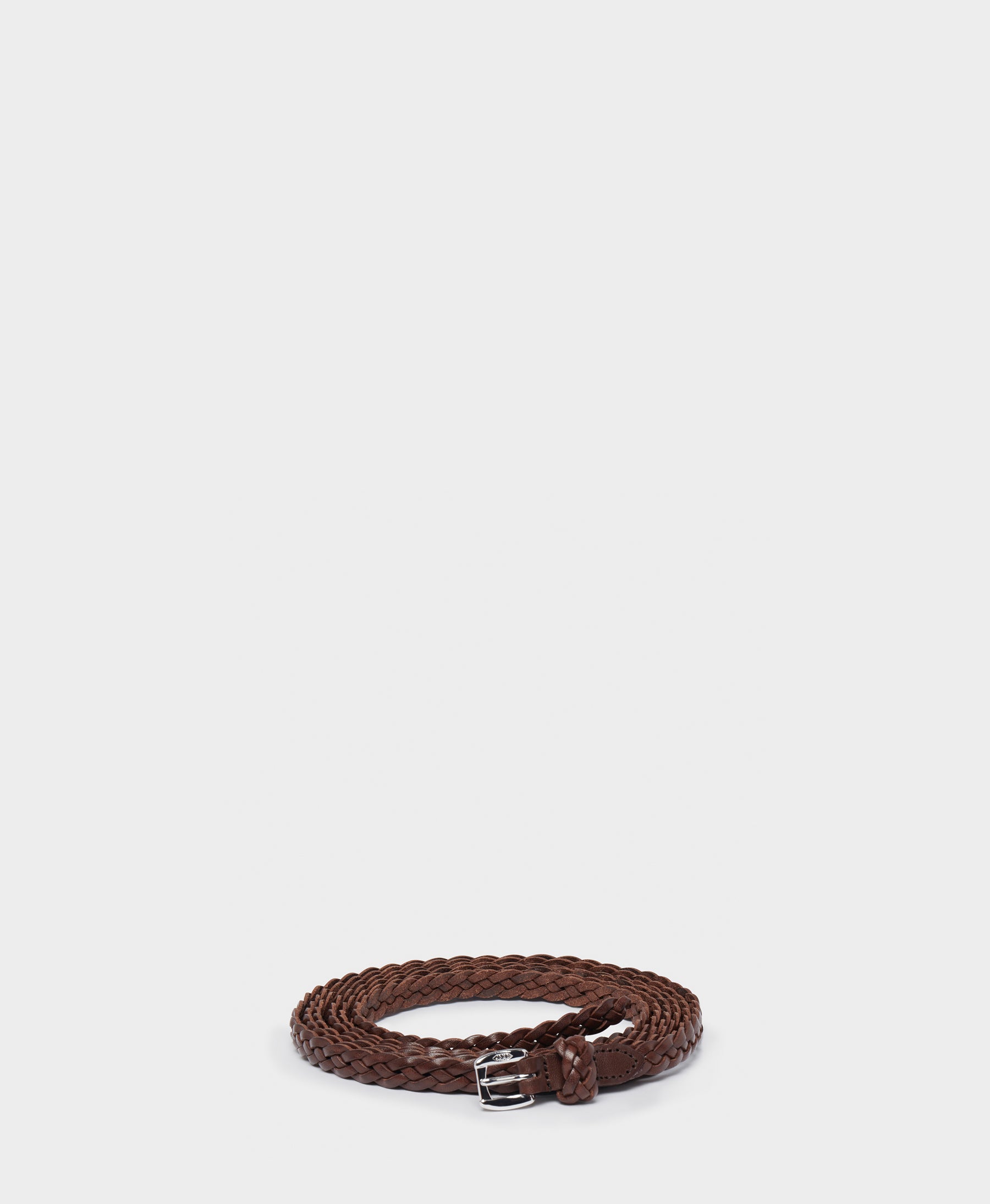 Designer Brown Long Braided Belt | J&M Davidson