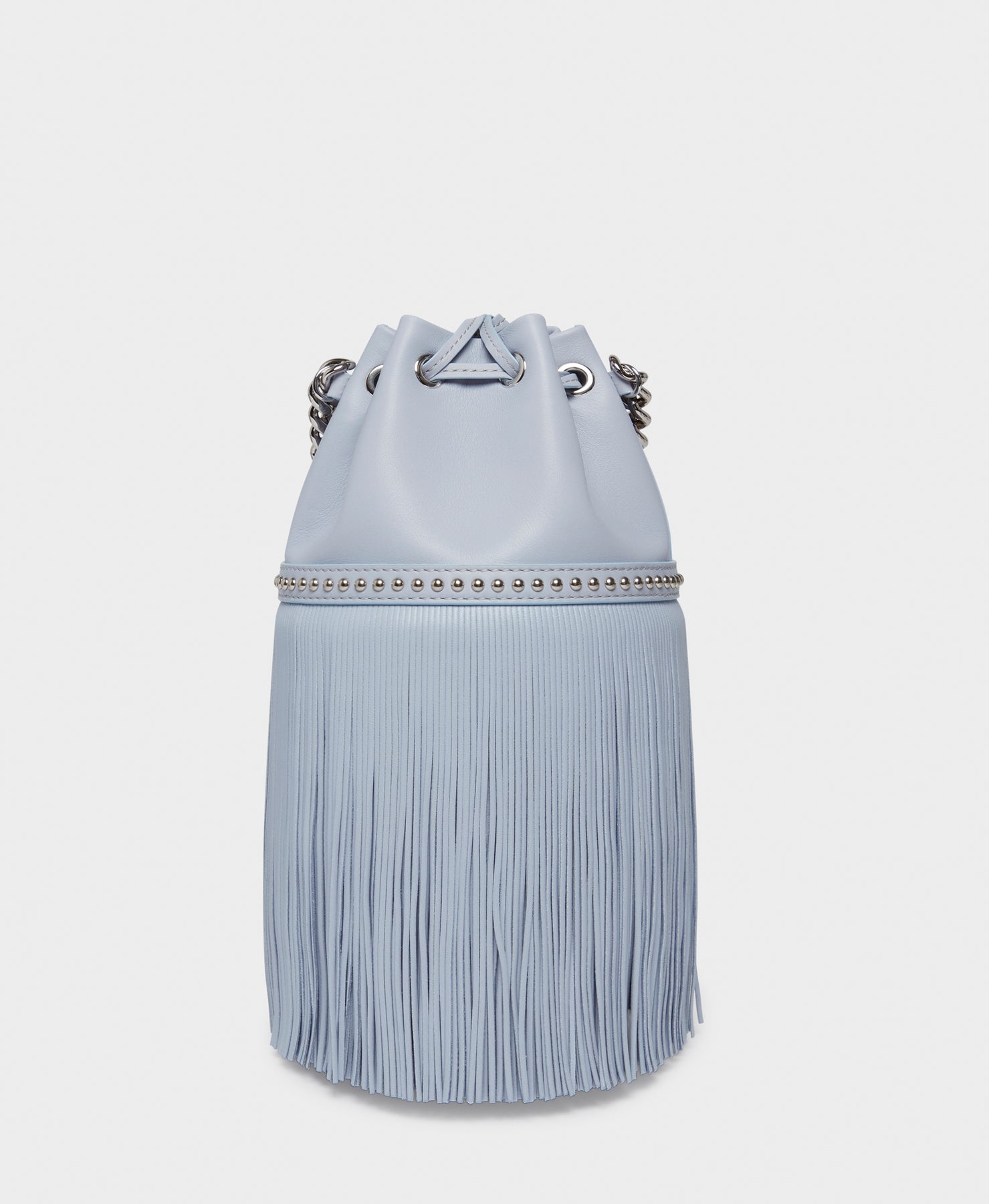 Designer Ice Blue Mini Fringe Carnival With Studs Bag | J&M Davidson