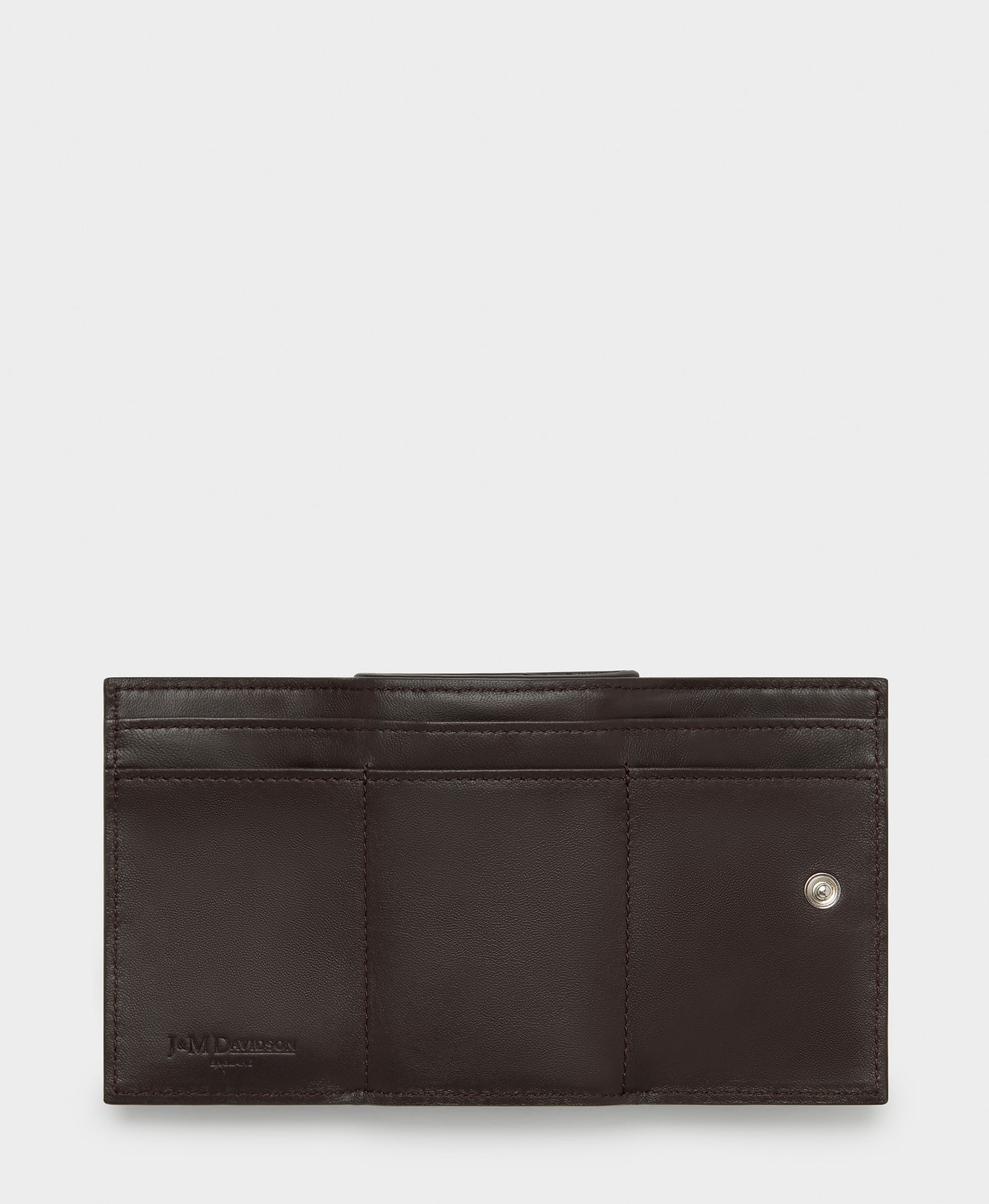 Designer Chocolate Fold Wallet with Studs | J&M Davidson