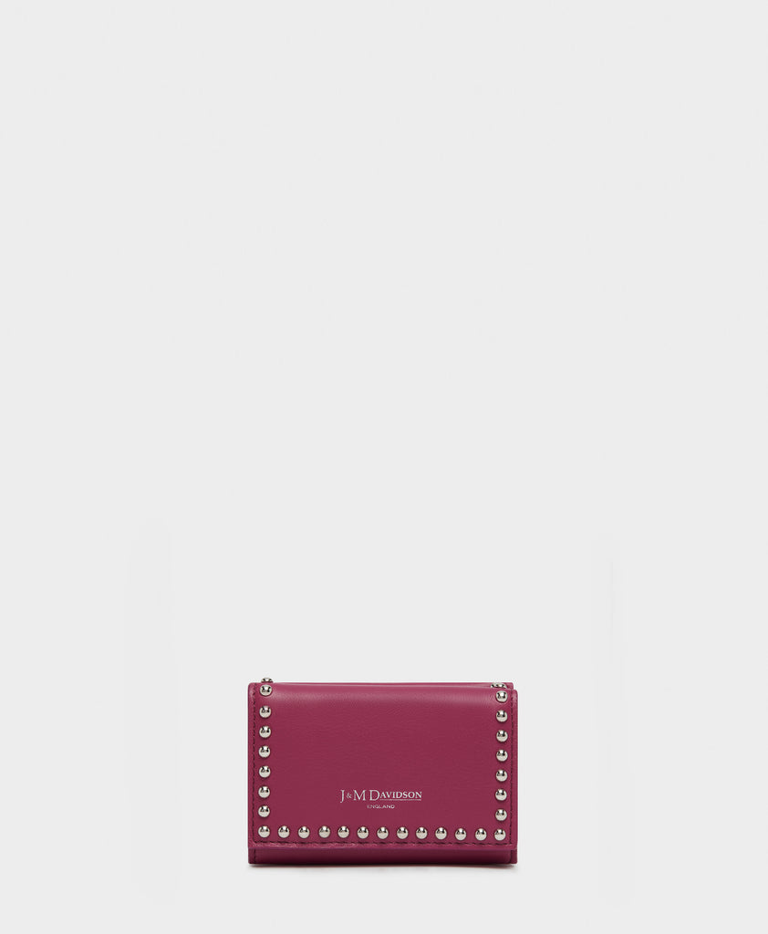 Designer Crimson Fold Wallet with Studs | J&M Davidson