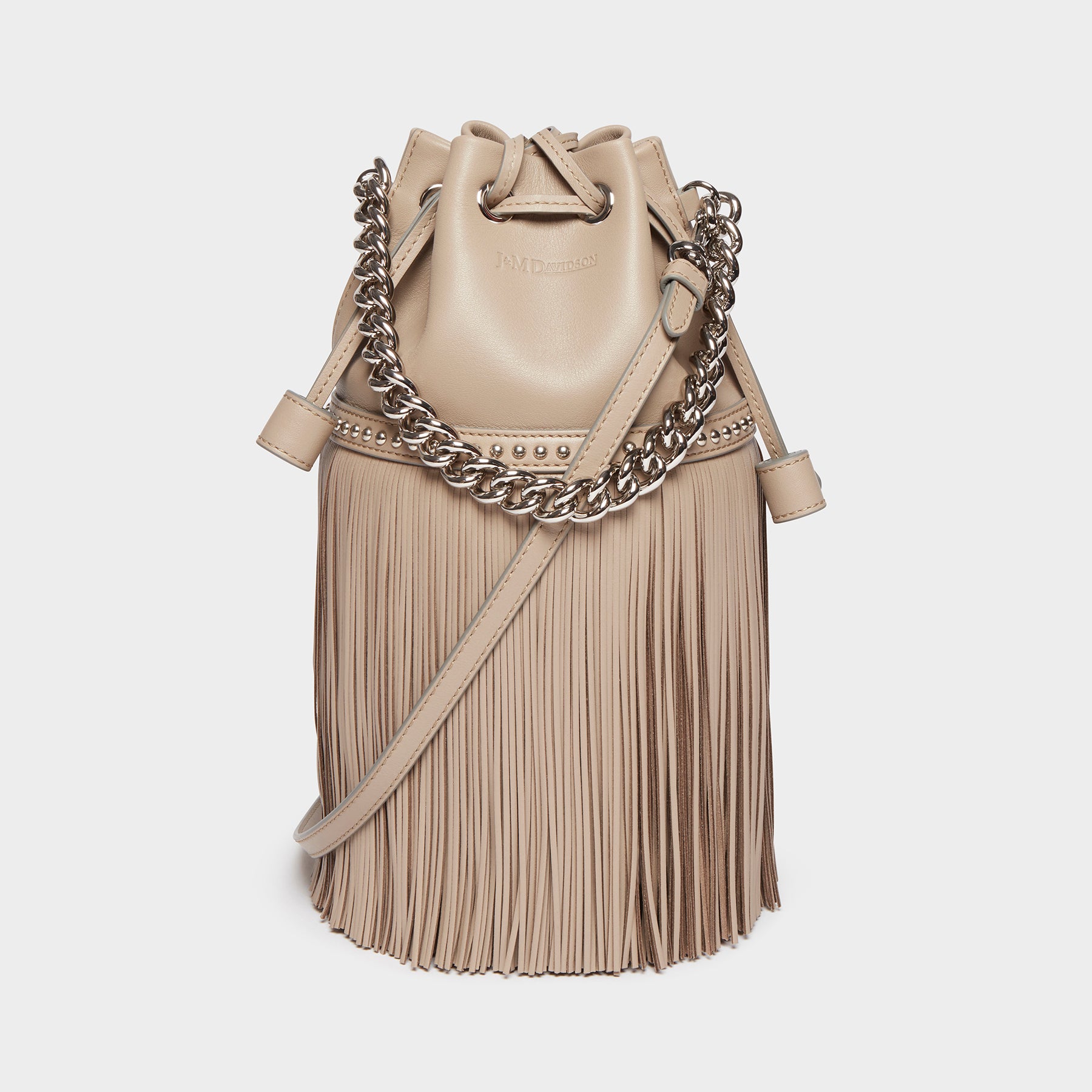 Designer Warm Taupe Mini Fringe Carnival Bag | J&M Davidson